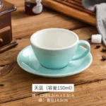 Creative Color 150ml Espresso Cup with Saucer Home Dessert Plate Tea Cup Couple Mug Gift Office Mug Tabletop Decoration