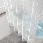 Shower Curtain White Floral Printed 200cm Bathroom Shower Curtains Pvea Fabric Luxury Romatic Style Waterproof Bathroom