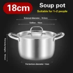 316 stainless steel soup pot Extra thick food grade soup pot Thickened double ear pot Electromagnetic furnace gas special pots - Image 8