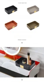 PU Leather Desk Organizer Tray for Key Wallet Electronics Storage box Office Desk Storage Organizer Watch Glasses Display