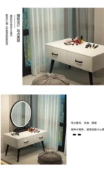 Goldoma modern Morocco dressing table with jewelry storage - minimalist makeup shelf and ornament organizer for bedroom