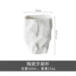 Rock Shape Mouthwash Mug Ceramic Toothbrush Cup Storage Tray Portable Travel Toothbrush Mug Vanity Sink Bathroom Accessories