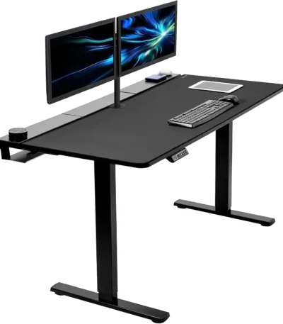 Electric 60 x 30 in Standing Adjustable Gaming Desk with Hidden Cable Trays, Full-Size Mouse Pad, Holds 220 lbs,, Customized