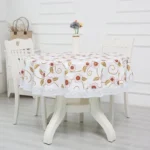 PVC Hotel Waterproof and Oil Proof Large Round Tablecloth Hotel Plastic Round Table Cloth Wash Free and Scald Proof Table