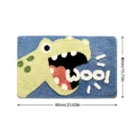 40*60cm Bath Mat Cute Lion Dinosaur Crocodile Bathroom Carpet Flocking Waterproof Non-Slip Shower Rug Entrance Door Foot