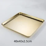 Golden Square Stainless Steel Food Service Tray plate set Nonstick Bakeware Fruit Cookie Bread Plate Kitchen Storage Container - Image 33