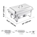 SucceBuy 8 Qt 4 Pack Chafing Dish Buffet Set Stainless Steel Chafer with 2 Full Size and 4 Half Size Pans Catering Warmer Server - Image 7