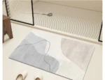 Bathroom Carpet Non-slip Strong Absorbent Floor Mats Home Decor Beige Stripes Bath Mat Toilet Entrance Area Rug Alfombra De