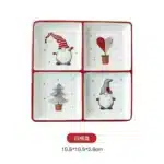 Nordic Santa Claus Ceramic Dishes and Tableware Relief Rice Salad Bowl Western Style Flat Plate Cup Teapot – side view