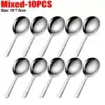 Stainless Steel Serving Spoons Dining Soup Rice Spoon with Drain Hole Heat Insulated Handle Kitchen Utensils Restaurant