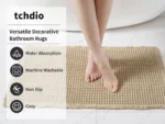 Polyester-cotton Waffle Bath Mat Bathroom Door Mat Anti-slip Foot Mats Water-absorbent, Quick-drying Floor Towel Anti-slip