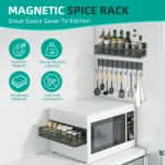 Goldoma magnetic spice rack set of 4 attached to refrigerator with spices