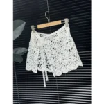 Ele Water-Soluble Lace Apron Skirt Multi-Layered Wear Ladies High Waist A-Line Skirt Slimming Butt Covering Design – in a