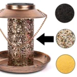 Solar Bird Feeder Metal Outdoors Hanging Bird House with Light Gift Ideas for Bird Lovers Outdoor Garden Backyard Decoration - Image 8