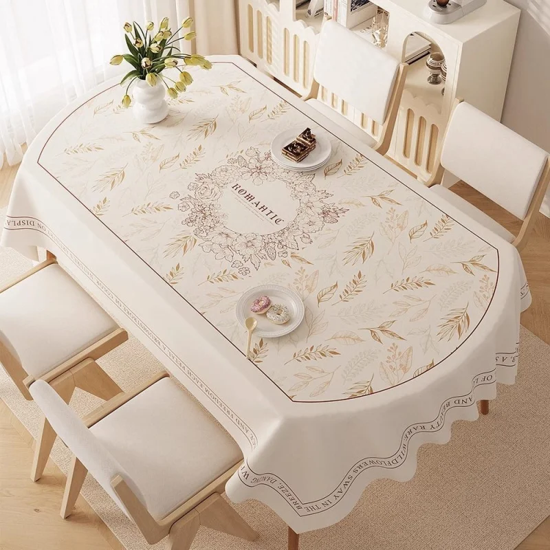 Oval dining tablecloth, washable waterproof oil-proof heat-resistant new luxury table cover for Oval dining tablecloth, washable waterproof oil-proof heat-resistant new luxury table cover for living room tea table