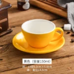 Creative Color 150ml Espresso Cup with Saucer Home Dessert Plate Tea Cup Couple Mug Gift Office Mug Tabletop Decoration