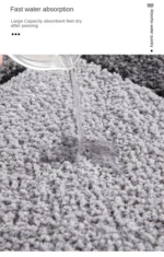 Super Soft Absorbent Fiber Bath Mat Thickened Tufted Bathroom Carpet Non-slip Wear-resistant Bathroom Floor Mat Bath Rug Doormat - Image 10