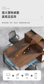 78 Inch Extra Long Desk, Double Desk with 2 Drawers, Two Person Desk Long Computer Desk with Storage Shelves, Writing Table