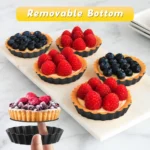 10PCS 4 Inch Mini Egg Tart Pan Molds with Removable Round Bottom Nonstick Pie Tart Bakeware Mold or Mousse Cake Dessert Baking - Image 2