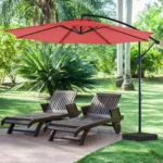 JHK 10FT Outdoor Patio Umbrella Hanging Cantilever with Easy Tilt Adjustment UV Protection 8 Sturdy Ribs for Backyard Garden