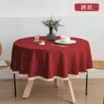 New Large Round Tablecloth Solid Color Cotton Linen Waterproof Table Cloth Oil-Proof Table Cover for Kitchen Garden