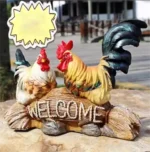 Creative Resin Rooster Hen Welcome Sign Decoration Items Home Livingroom Desk Sculpture Crafts Outdoor Garden Statue Accessories - Image 9
