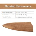 HEZHEN Magnetic knife Sheath Wooden Sheath High Quality Walnut Wood Knife Cover for HEZHEN Chef knife – angled view