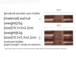 Walnut Wood Pen Holder Stand Desk Organizer Office Supply for Dip Pen Fountain Pen Rest Desk Accessories Office School