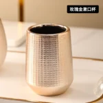 Rose gold ceramic wash bathroom Accessories set hotel bathroom wash Soap set dish lotion bottle mouth wash cup Toothbrush