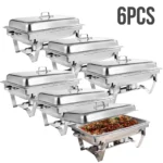 Chafing Dish Buffet Set 8QT Electric Stainless Steel 2/4/6Pack Full Size Pans Food Warmer Chafing Fuel Holder for Party Catering - Image 10