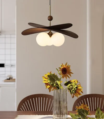 2026 Wabi Sabi Wicker Hanging Chandelier Light Fixture Vintage Glass Bubble Pendant Lamp For Dining Room Bedroom Living Room