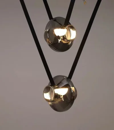Italy New Designer Luxury Glass LED Pendant Lamp Living Room Bedroom Bar Restaurant Leather Chandelier Interiordecor Lighting