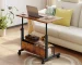 JHK 31.5IN Adjustable Height Mobile Standing Computer Desk with Locking Wheels Metal Frame Portable Workstation for Walking