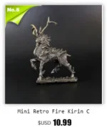 Retro Goat Statue Copper Mini Figurine Satan Demon Model Desk Decor Room Decor Game Chess Pieces Miniatures Gift – base