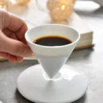 70ml White Cone Coffee Cup And Saucer Set Office Coffeeware Ceramic ESPRESSO Glass Cappuccino Mug Bone China Demitasse Teacup