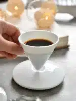 70ml White Cone Coffee Cup And Saucer Set Office Coffeeware Ceramic ESPRESSO Glass Cappuccino Mug Bone China Demitasse Teacup