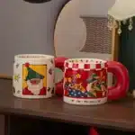 620ml Santa Claus Cup Cartoon Ceramic Coffee Cup Large Capacity Couple Water Mug Home Breakfast Oat Milk Mug Christmas Gift