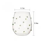 Colorful Stones Dots Glass Cup High Borosilicate Glass Transparent Drink Water Cup Milk Coffee Juice Glass