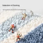 Simple Geometric Bathroom Non-slip Mat Microfiber Flocking Bath Mat Thick Plush Bathroom Rug Absorbent Non-slip Foot Mat