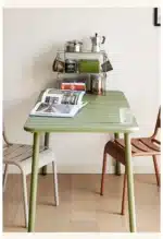 Outdoor Metal Dining Table – Simple Waterproof Table for Patio & Garden – angled view