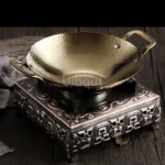 Double Ear Bar Cauldron Commercial round bottom pot Small Hot Pots Thickened creative stainless steel dry pot Pot cub Golden - Image 6