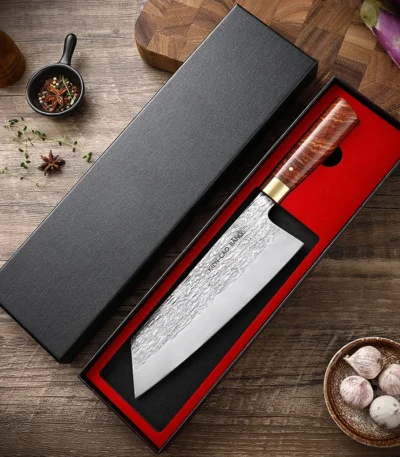 Hand Forged High Carbon Stainless Steel Chef Knife with Wood Handle Sharp Meat Cutting Tool