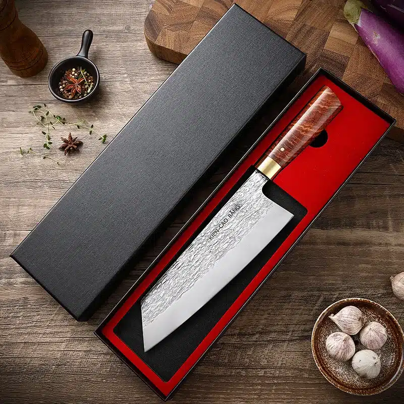 Hand Forged High Carbon Stainless Steel Chef Knife with Wood Handle Sharp Meat Cutting Tool