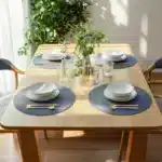 4pcs/set Christmas Placemat Round Braided Placemats Washable Non-Slip Place Mats Festival Table Decoration – styled in a