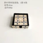 6 Pieces Colorful Shell Coaster Set Circle/Square Teapot Cup Insulation Pad Desktop Tableware Bowl Mat Home Kitchen Supplies