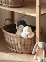 Large Size Wicker Laundry Basket Dirty Clothes Storage Basket Household Toy Weaving Box Japanese Style Pure Color Closet