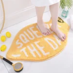 Peach and Lemon Shaped Bathroom Rugs Absorbent Quick-drying Bath Mat Micro-fiber Bathroom Door Mats with Strong Non-slip