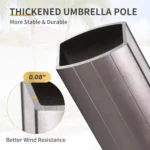 10 X 13 FT Cantilever Patio Umbrella with Base Included & Led Lights Outdoor Rectangle Offset Large Double Top,
