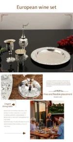 4pcs Set,Kiddush Wine Glass Cup and Tray,Havdalah Candle Holder,Besamim Spice Box Suitable for The End of The Sabbath