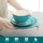 Vancasso Bella-T 16/32/48-Pieces Porcelain Dinnerware Set Vintage Ceramic Plate Set with Dinner Plate,Dessert Plate,Bowl,Mug
